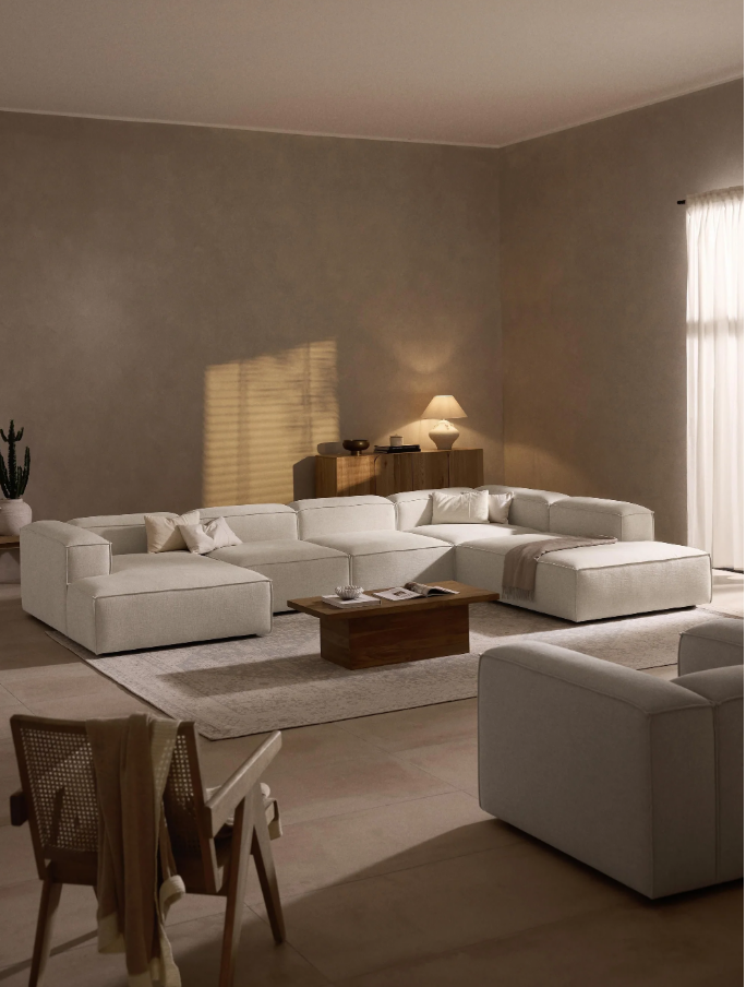 SOFA LENNON 5 MODULARES CON CAMA PLANA