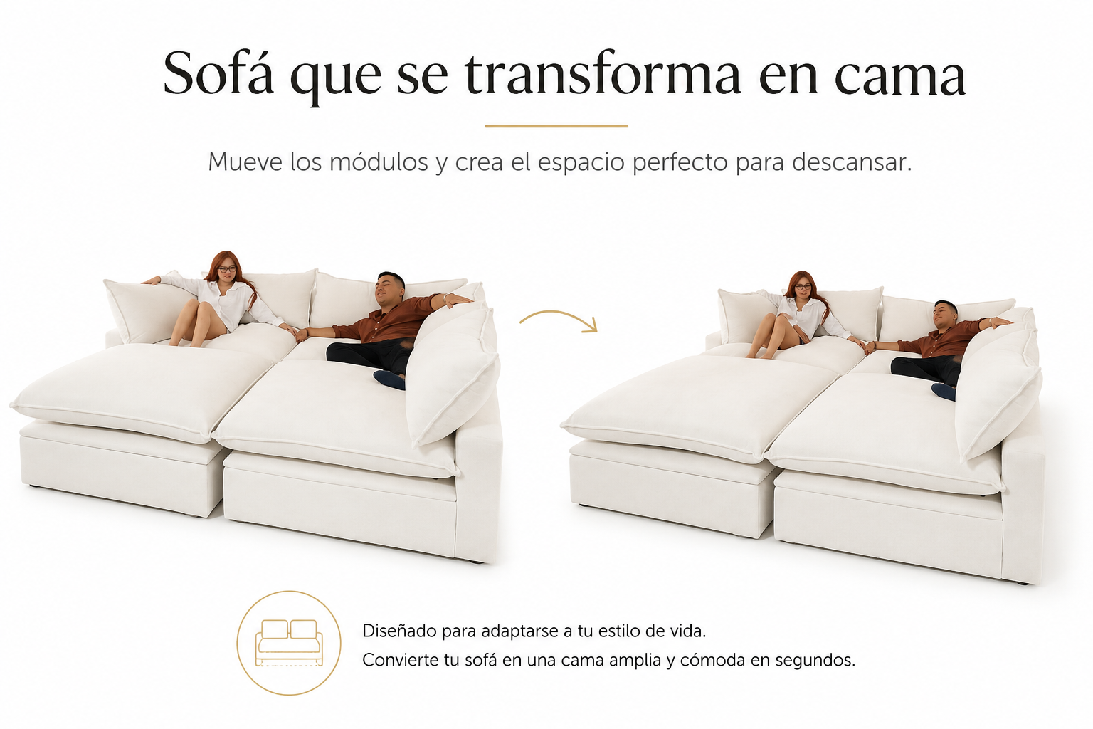 SOFA ROSEN 4 PIEZAS