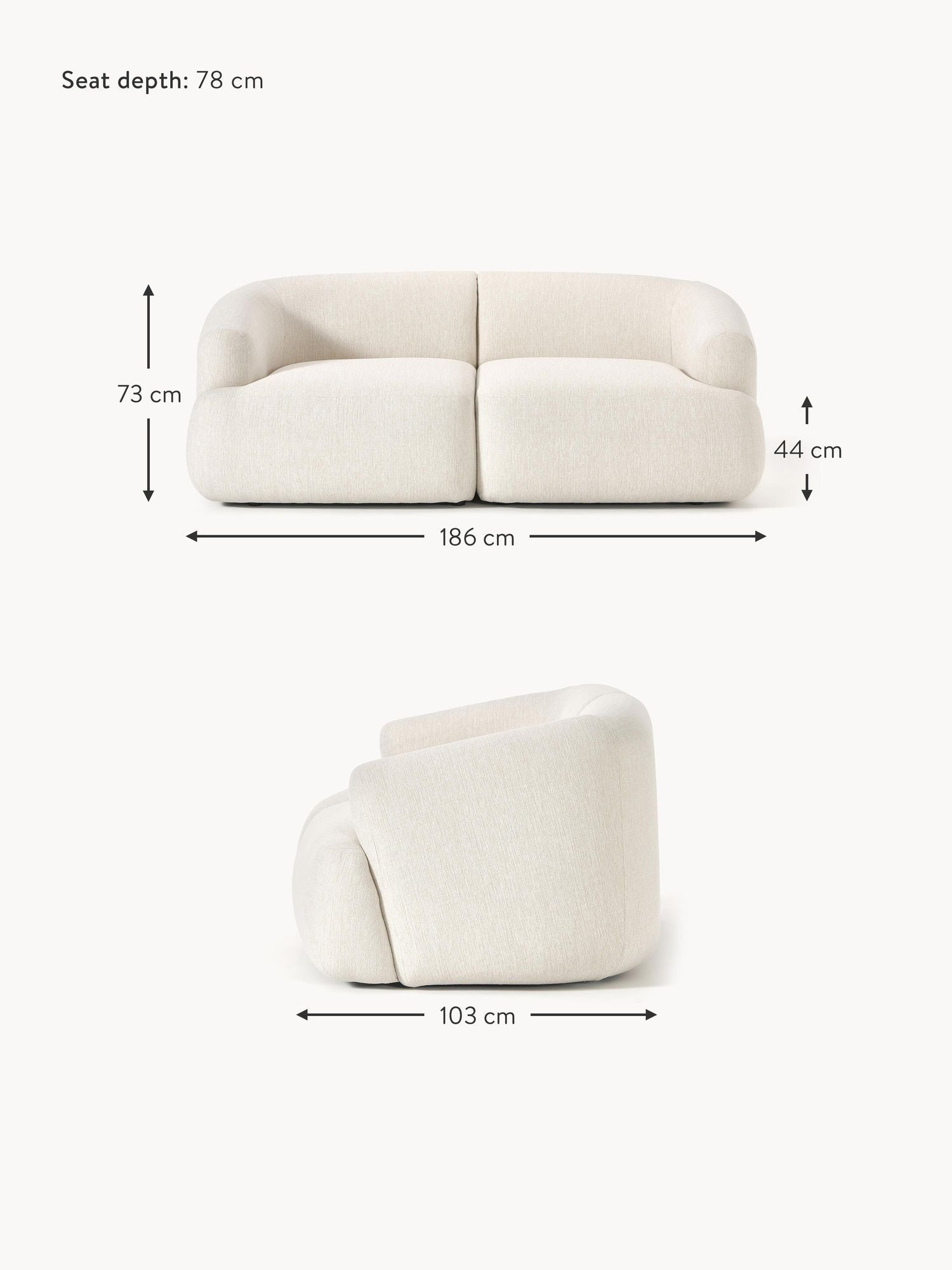 SOFA SOFIA  DE 2 MODULARES