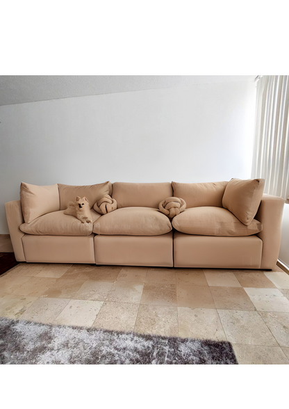 Sofa acolchado de tres modulares