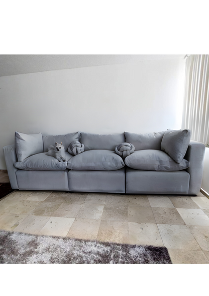 Sofa acolchado de tres modulares